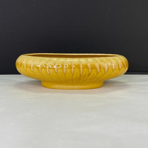 Vintage Jenkins Ceramics Yellow Drip Oval Pottery Planter Bowl - Picture 1 of 9